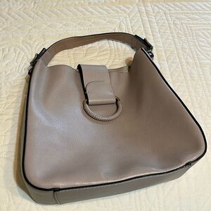 Elegant Taupe/Gray Shoulder Bag